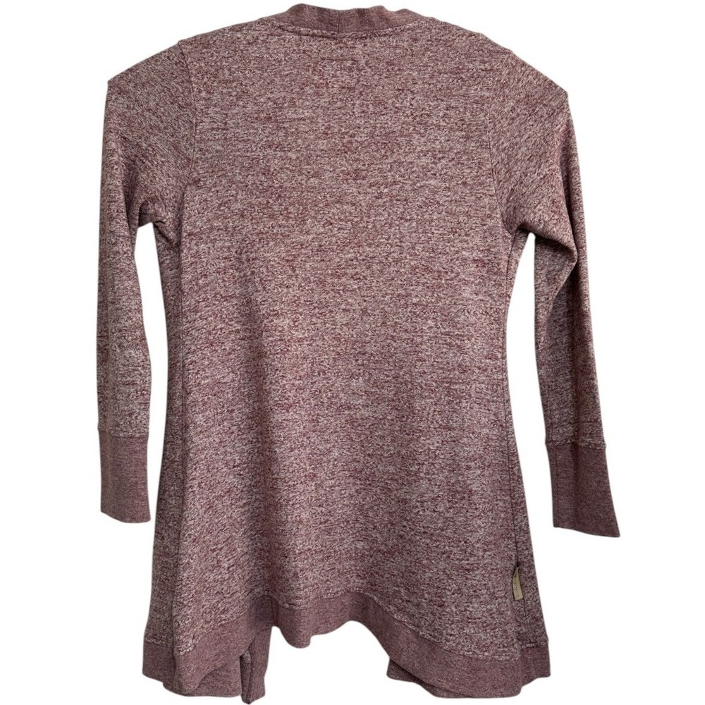 UGG Australia Cardigan Women Burgundy Heathered Knit Open Front Cozy Softcore L - Picture 2 of 7